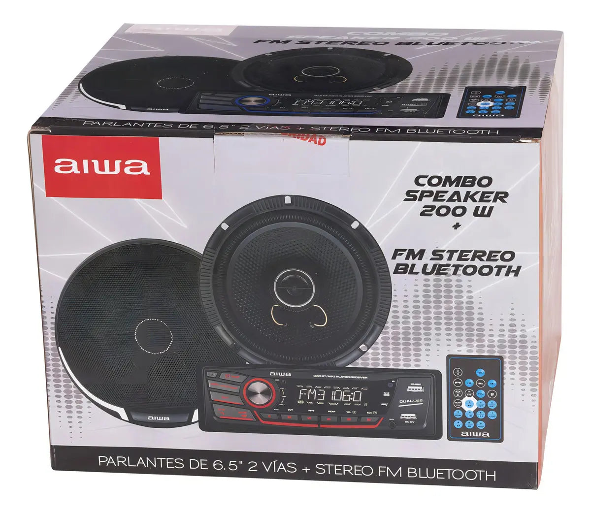 Radio Para Auto Aiwa Aw-c2016bt Combo Con Dos Parlantes De 6,5''