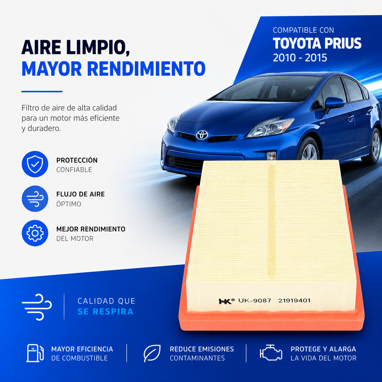 Filtro De Aire Toyota Prius 1.5 2015 - 2021 Hk/filtec