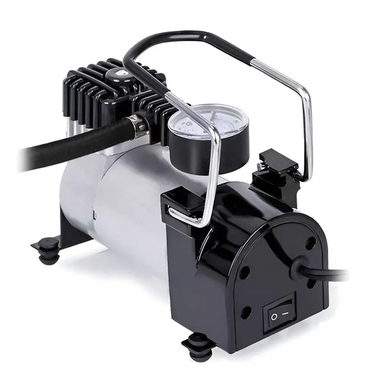 Compresor Aire Metalico Vehiculo Auto Moto Color Plateado